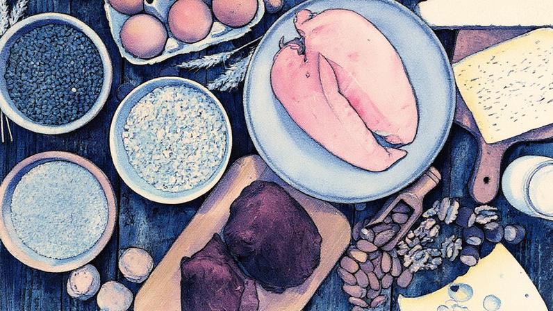 A proteína, nutriente presente em alimentos como carnes, feijões, ovo e lácteos, aparece em excesso na rotina da população brasileira (Foto: Reprodução)