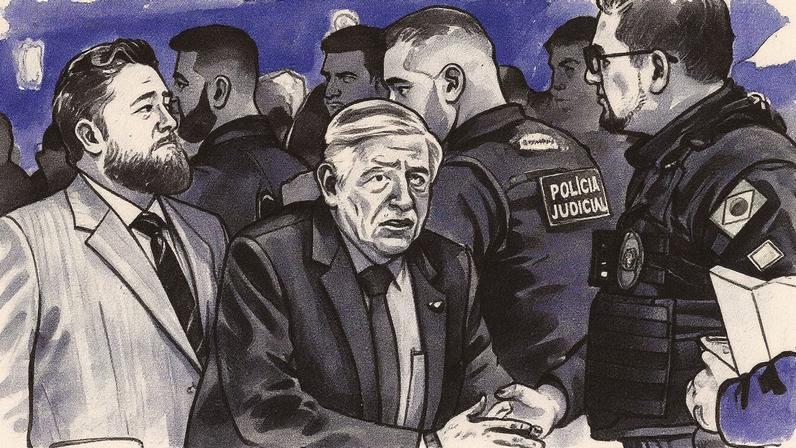 Primeiro dia das denúncias na Primeira Turma do STF contra acusados da trama golpista, incluindo o general Augusto Heleno (Foto: Reprodução)
