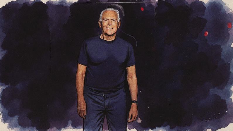 Giorgio Armani agradece ao público após desfile da Emporio Armani na semana de moda masculina de Milão, em 17 de junho de 2017 (Foto: Reprodução)