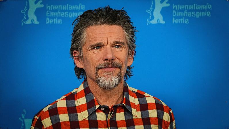 Ethan Hawke na estreia de 'Blue Moon' durante o Festival de Cinema Internacional de Berlim, em 18 de fevereiro de 2025 (Foto: Reprodução)