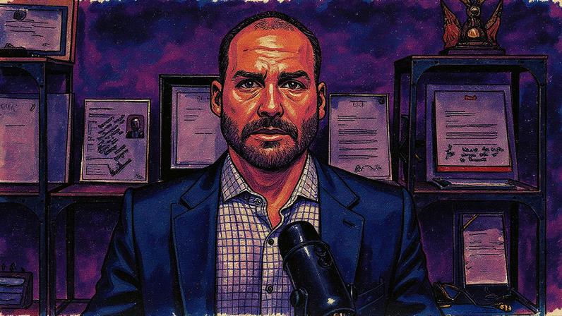Eduardo Bolsonaro em entrevista (Foto: Reprodução)