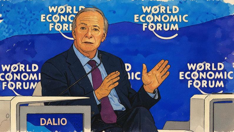 Bilionário Ray Dalio discute a demanda por criptomoedas em evento do World Economic Forum (Foto: Reprodução)