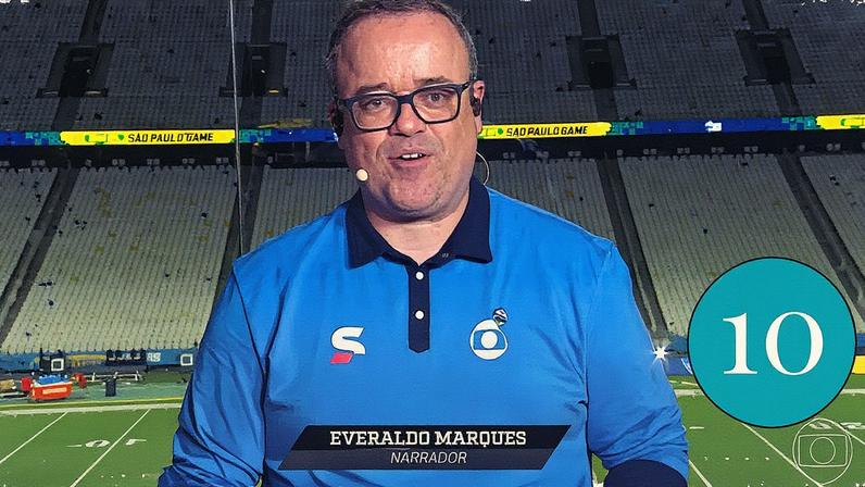 Everaldo Marques narra jogos de futebol americano no Sportv (Foto: Reprodução)
