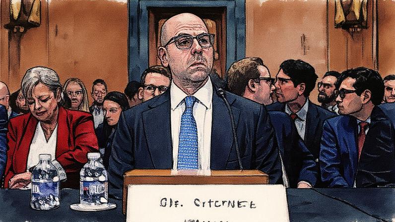 Stephen Miran, indicado para o cargo de governador do Federal Reserve, chega para audiência de confirmação no Comitê de Bancos do Senado em Washington, DC (Foto: Reprodução)