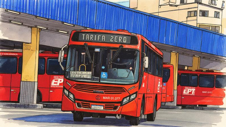 Ônibus em Maricá (RJ), cidade que adotou tarifa zero (Foto: Reprodução)