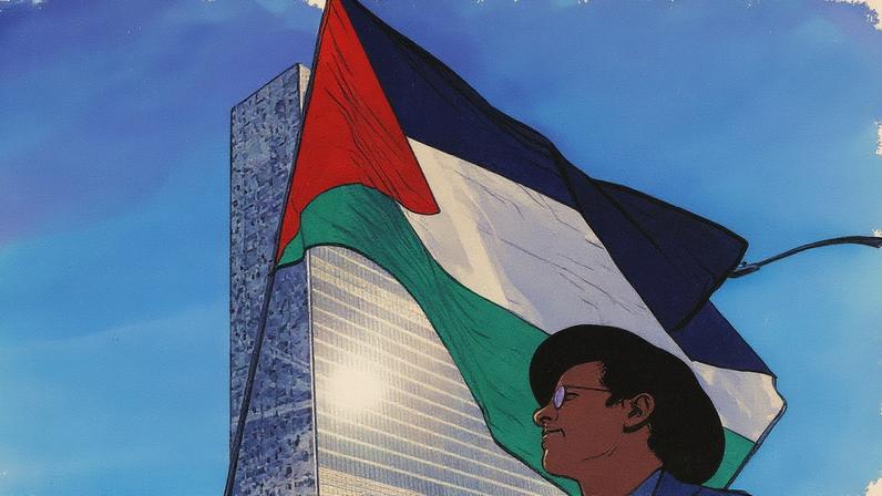 Manifestantes pró-Palestina protestam em frente à sede das Nações Unidas (Foto: Reprodução)