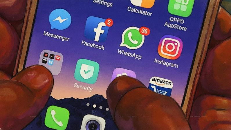 Ícones de redes sociais em um fundo colorido (Foto: Reprodução)