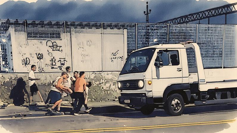 Membros da Força Jovem Vasco prestam socorro a homem baleado durante confronto entre torcidas organizadas (Foto: Reprodução)