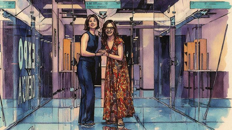 Irene Nevado, à direita, ao lado da bióloga Pilar Domingo-Calap, no Parque Científico da Universidade de Valencia (Foto: Reprodução)