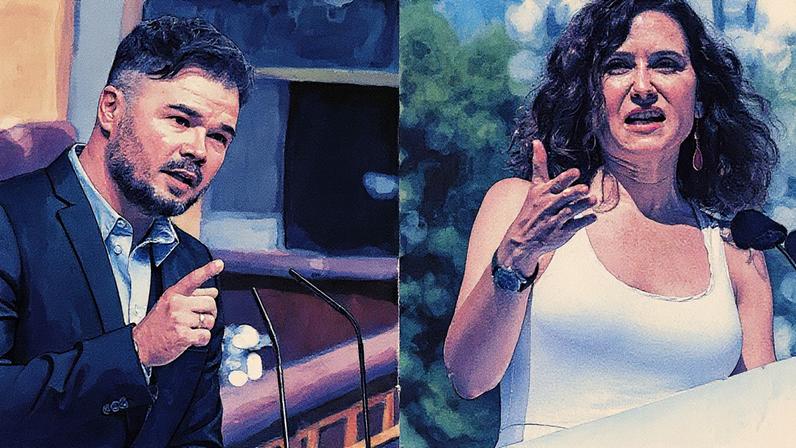 Rufián e Ayuso discutem sobre o uso do castellano em uma plataforma de redes sociais (Foto: Reprodução)