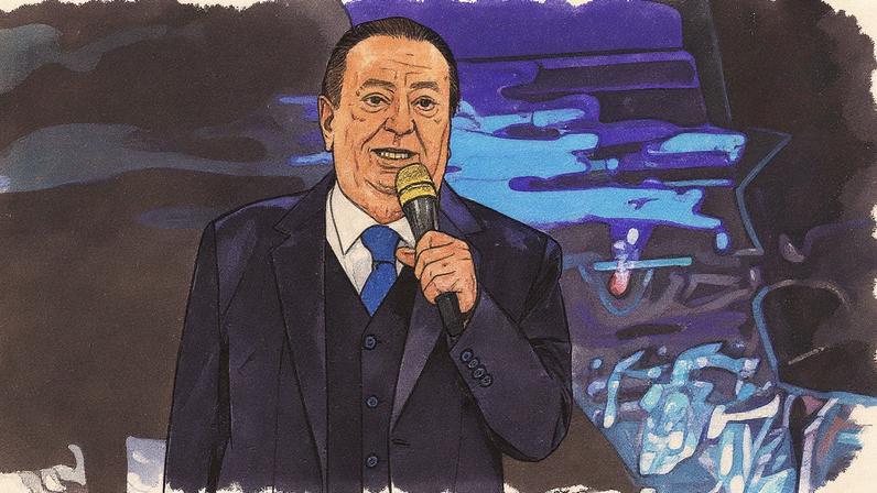 Apresentador Raul Gil durante seu programa no SBT (Foto: Reprodução)