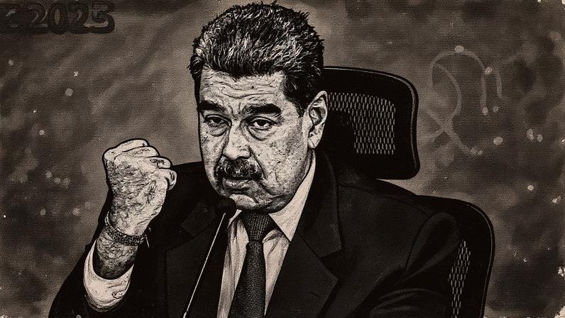 Ditador da Venezuela, Nicolás Maduro, durante uma entrevista coletiva em Caracas (Foto: Reprodução)