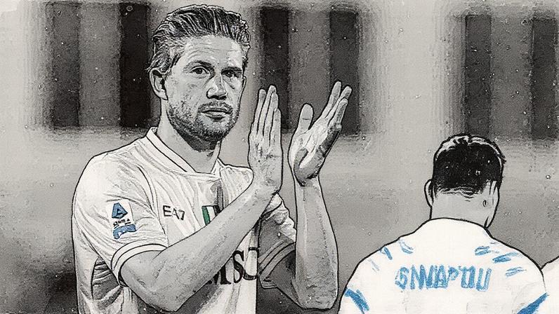 Kevin de Bruyne aplaude a torcida durante partida de futebol (Foto: Reprodução)