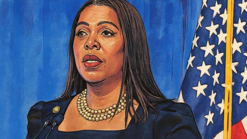 Procuradora Geral de Nova York, Letitia James, realiza coletiva de imprensa após decisão judicial contra o ex-presidente dos EUA, Donald Trump, que o condena a pagar US$ 354,9 milhões e o proíbe de fazer negócios no estado de Nova York por três anos (Foto: Reprodução)