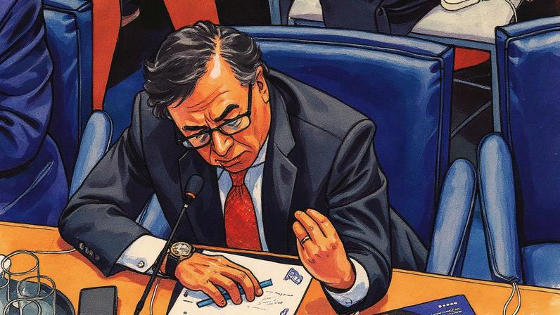 Presidente colombiano Gustavo Petro fala na Cúpula de Ambição Climática na sede da ONU em Nova York (Foto: Reprodução)