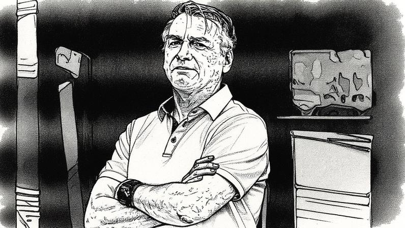 Jair Bolsonaro na garagem de sua casa no dia do início de seu julgamento no STF (Foto: Reprodução)