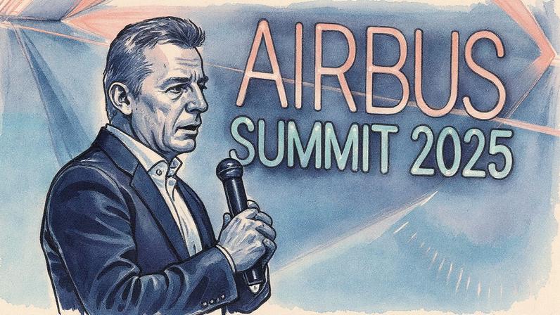 CEO da Airbus fala durante a cúpula da Airbus em Toulouse, França (Foto: Reprodução)