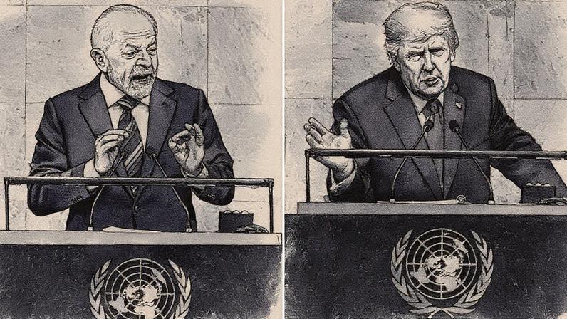 Lula e Donald Trump discursam na abertura da Assembleia Geral da ONU (Foto: Reprodução)