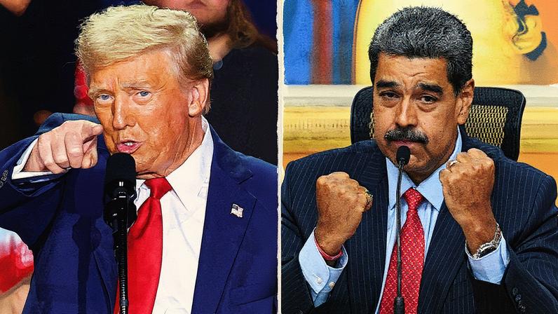 Presidente dos EUA, Donald Trump, e presidente da Venezuela, Nicolás Maduro, em uma reunião (Foto: Reprodução)
