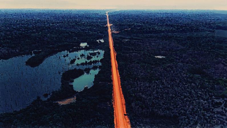 Trecho não asfaltado da BR-319 no Amazonas (Foto: Reprodução)