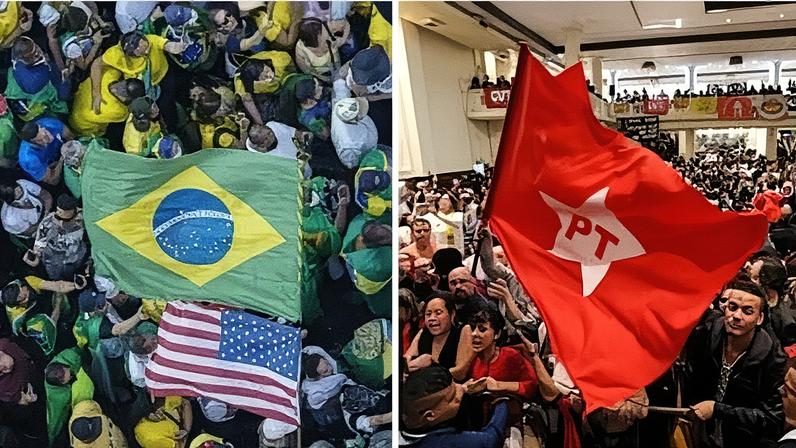 Bolsonarista e petistas representam a disputa ideológica entre direita e esquerda no Brasil (Foto: Reprodução)