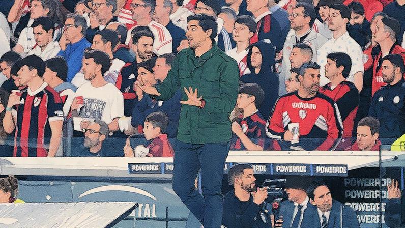 Abel Ferreira segura a empolgação após vitória sobre o River Plate na Argentina (Foto: Reprodução)