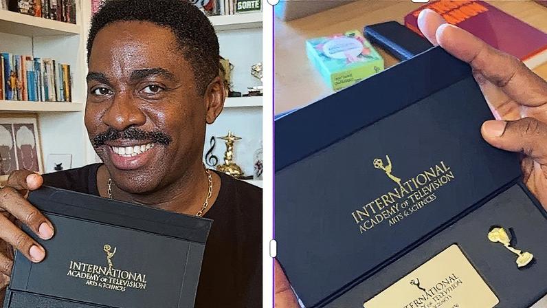 Lázaro Ramos comemora sua entrada para a Academia do Emmy Internacional em uma postagem nas redes sociais (Foto: Reprodução)