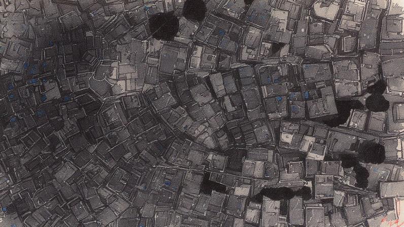 Vistas aéreas de casas na favela carioca, com mangueiras visíveis (Foto: Reprodução)