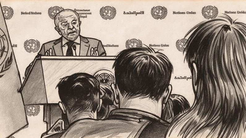 Presidente do Brasil, Luiz Inácio Lula da Silva, fala em coletiva de imprensa durante a 80ª Assembleia Geral da ONU em Nova York (Foto: Reprodução)