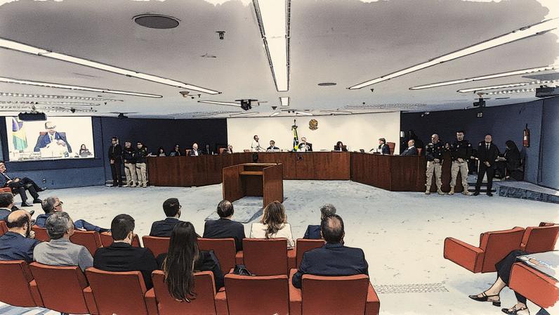 Primeira turma do Supremo Tribunal Federal (STF) durante julgamento (Foto: Reprodução)