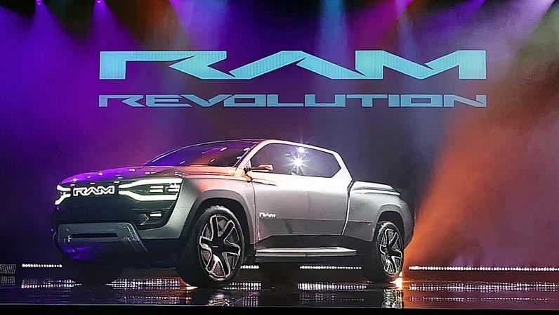 Caminhonete elétrica conceito Ram 1500 Revolution é apresentada durante a CES 2023 em Las Vegas (Foto: Reprodução)