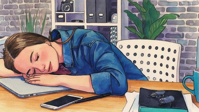 Pessoa dorme em cima do computador (Foto: Reprodução)