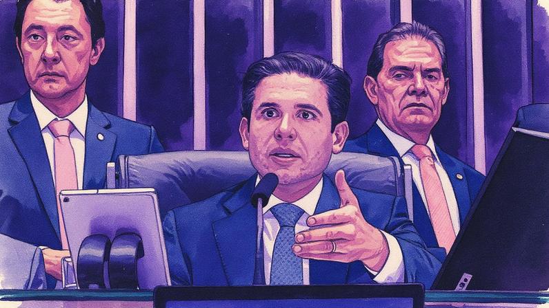 Hugo Motta preside a sessão de votação da PEC da Blindagem na Câmara (Foto: Reprodução)