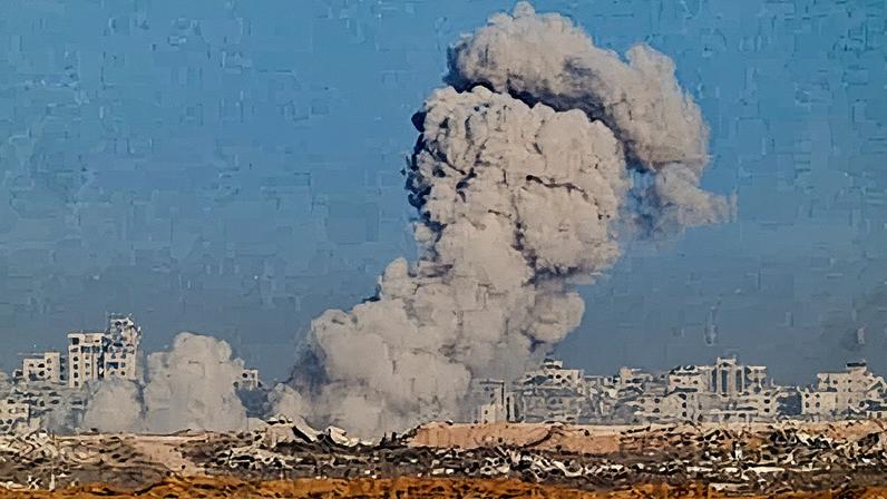 Bombardeio em Gaza visto a partir de Israel (Foto: Reprodução)