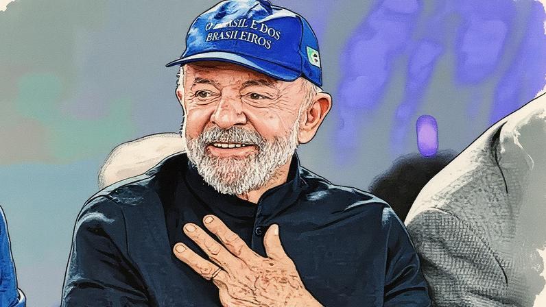 Lula usa boné com a frase "O Brasil é dos brasileiros" durante a crise do 'tarifaço' (Foto: Reprodução)
