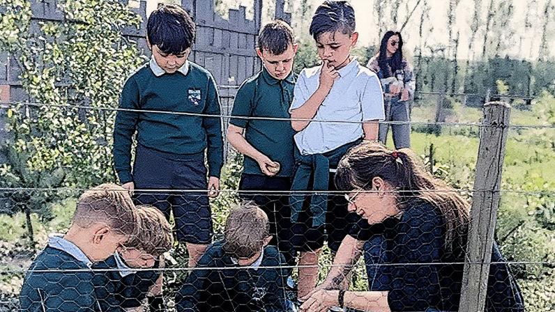 Schoolchildren visit Queen Margaret University's wee forest (Credit: Jocelyn Timperley)