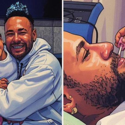 Neymar conquista afeição da filha Mavie com batom surpresa; veja vídeo