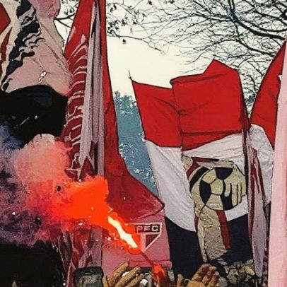 Torcida do São Paulo celebra antes da decisão contra LDU