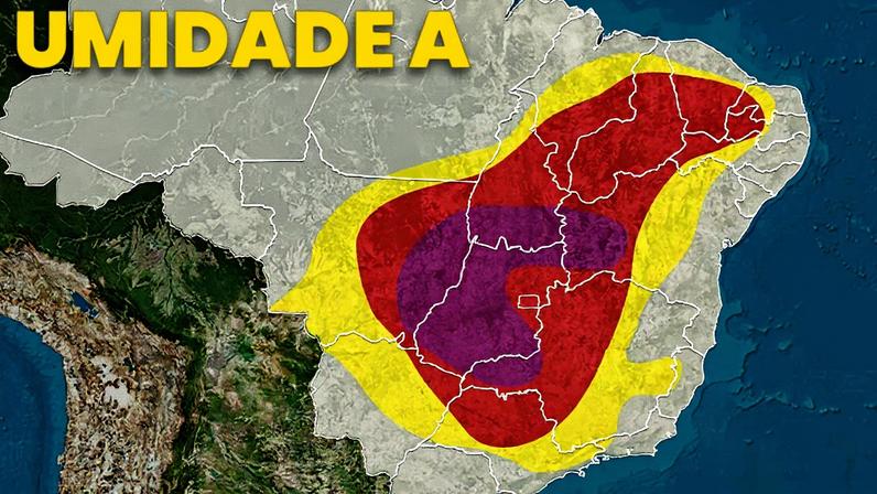 Minas Gerais, Goiás, Mato Grosso, sul do Tocantins e oeste da Bahia com umidade abaixo de 12%.