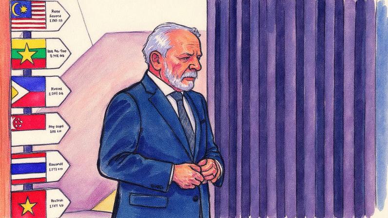 Lula durante o seu giro pela Ásia, onde deve se reunião com Donald Trump. Foto: Aditya IRAWAN / AFP