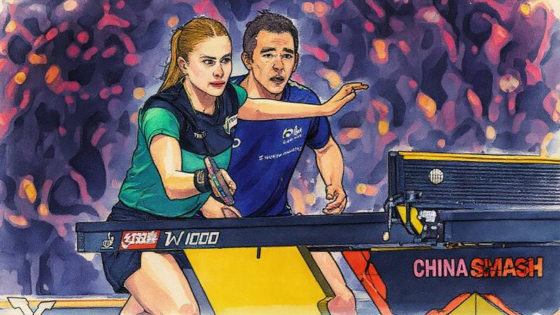 Hugo Calderano e Bruna Takahashi na derrota para os anfitriões Wang Chuqin e Sun Yingsha no China Smash (Divulgação/WTT)