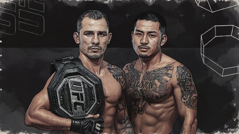 Alexandre Pantoja e Joshua Van se enfrentam na luta co-principal do UFC 323, em dezembro de 2025. (Divulgação)