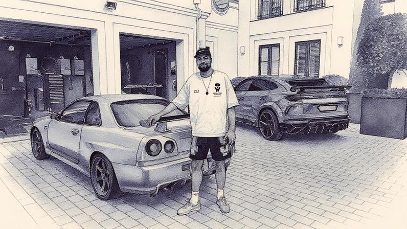 Robert Sanchez e um dos seus carros — Foto: Reprodução/Instagram