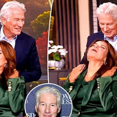 Ana Navarro se encanta com carinho no pescoço de Richard Gere
