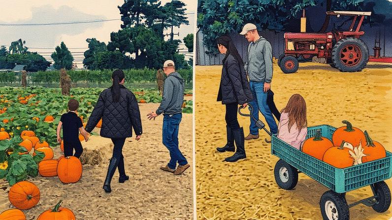 Meghan Markle and Prince Harry took their kids to the pumpkin patch.
