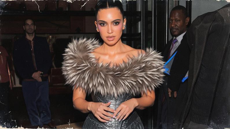 Kim Kardashian sported a vintage medieval-themed outfit in New York City on Thursday. GC Images