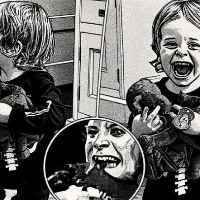 Filha de Kelly Osbourne morde cabeça de morcego Dia das Bruxas homenagem a Ozzy