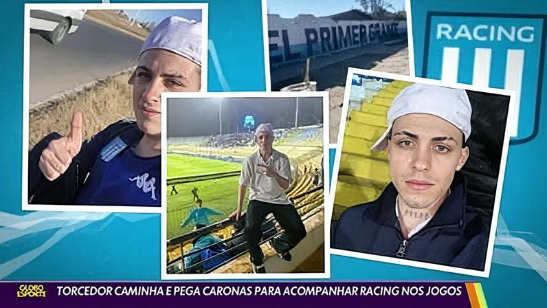 1 de 4 Torcedor do Racing pedindo carona em Passo Fundo, no Rio Grande do Sul, para chegar até o Rio de Janeiro — Foto: Arquivo Pessoal