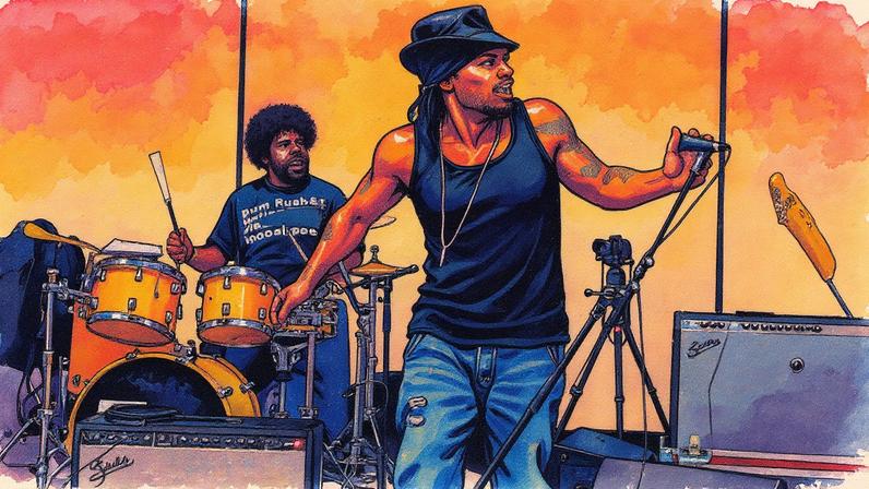 Questlove and D'Angelo rehearsing in 2012