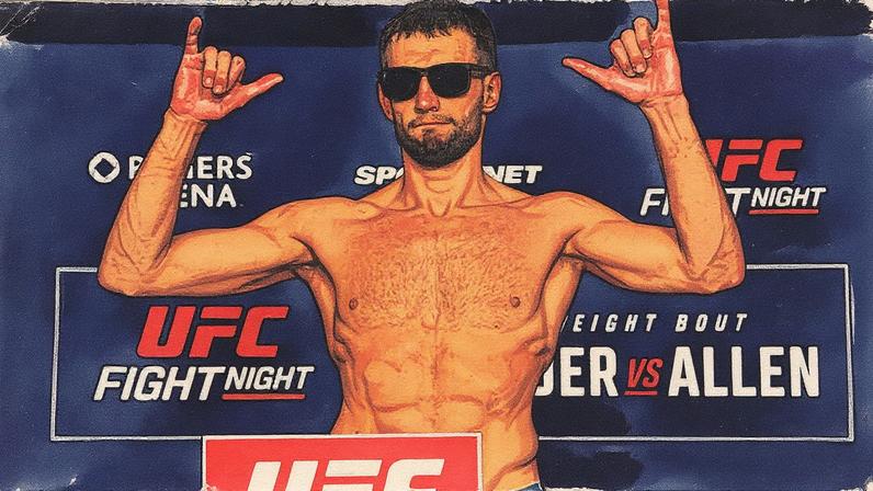 Reinier de Ridder posa na balança durante a Pesagem Oficial do UFC Vancouver. (Foto por Jeff Bottari/Zuffa LLC)